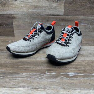 Barbour Highlands Grey Leather Sneakers Women's Size 8.5